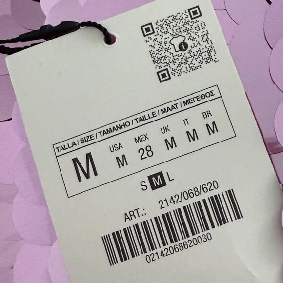 Zara Pink Barbie Spangle Cocktail Party Mini Dress NEW M - Picture 9 of 16